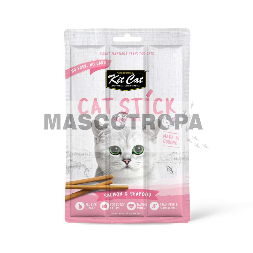 Kit Cat Cat Stick Salmón con Mariscos 15g